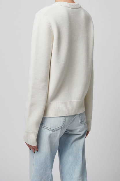 IVORY WOMENS BASIC KNIT SWEATER