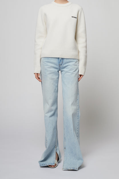 IVORY WOMENS BASIC KNIT SWEATER