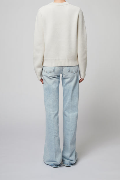 IVORY WOMENS BASIC KNIT SWEATER