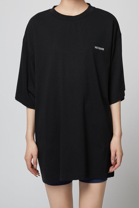 BLACK PRINCESS PRINT DAMAGED T-SHIRT