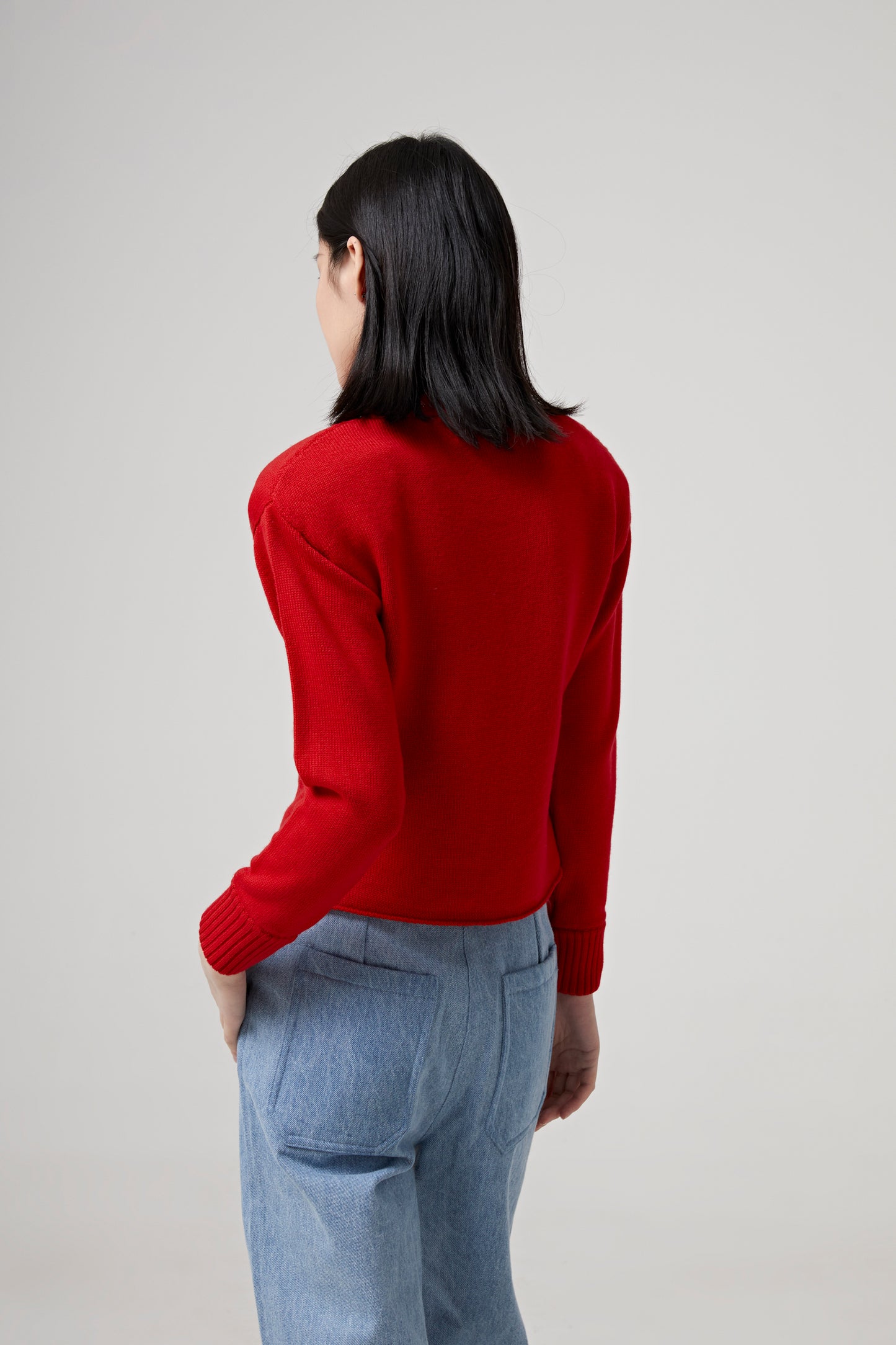 CROPPED CARDIGAN WITH HEART JEWEL