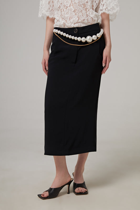 Low-waisted Sablé Long Skirt