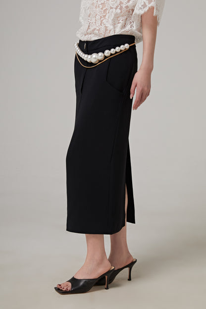 Low-waisted Sablé Long Skirt