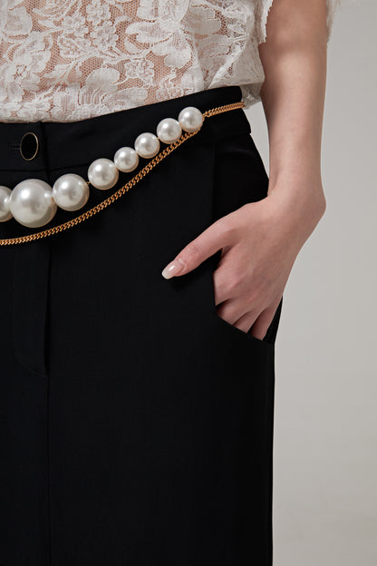 Low-waisted Sablé Long Skirt