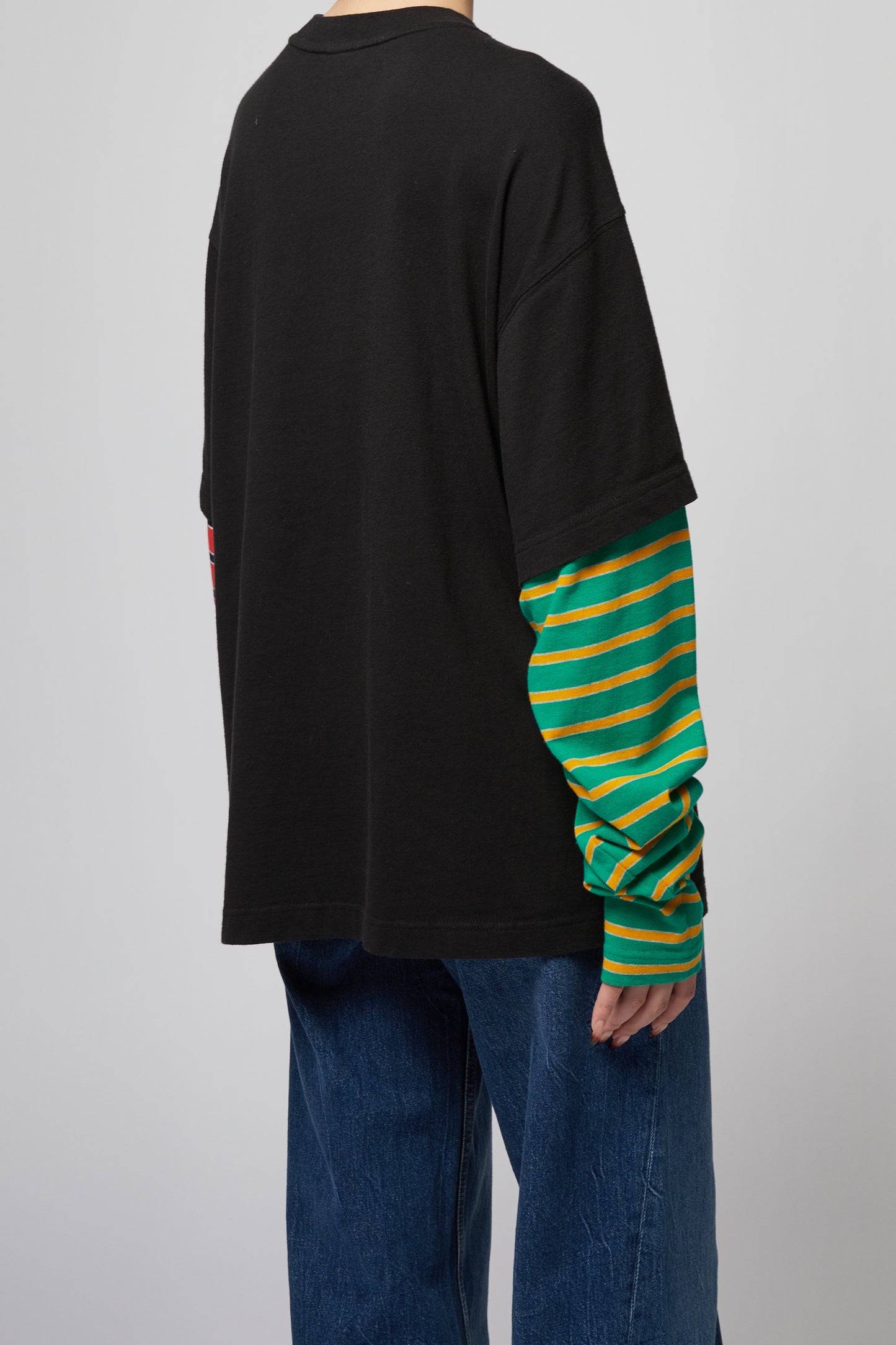 MIX STRIPE LAYERED LONG-SLEEVED T-SHIRT