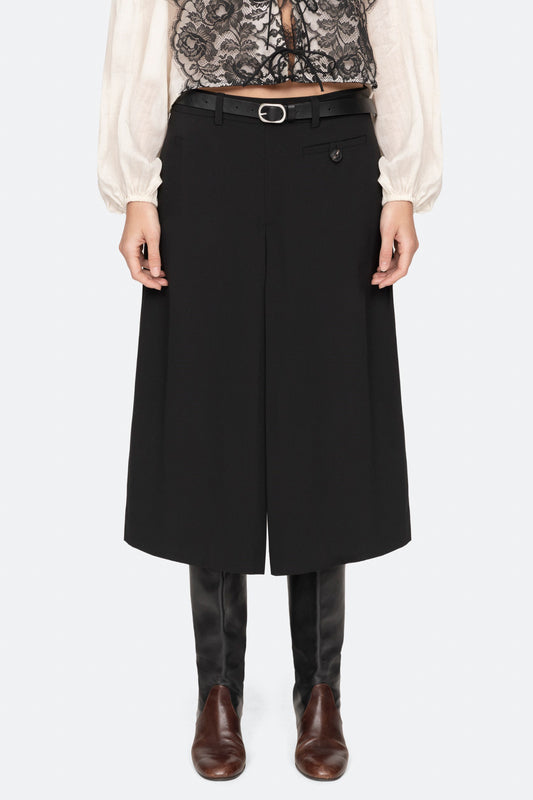 ADELINE WOOL SUITING BELTED CULOTTE (D1)