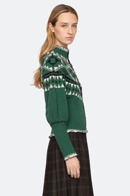 LINEA FAIR ISLE ZIP FRONT CARDIGAN (D2)