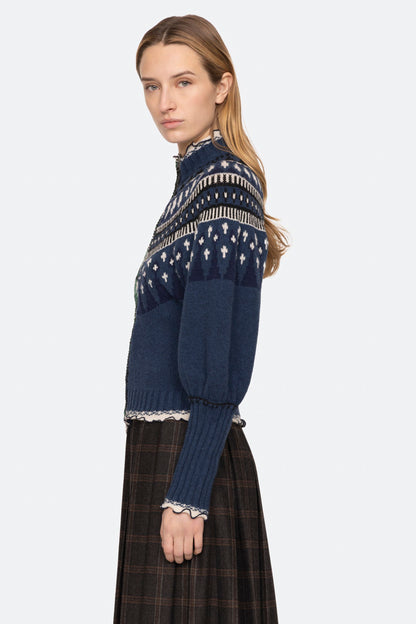 LINEA FAIR ISLE ZIP FRONT CARDIGAN (D2)