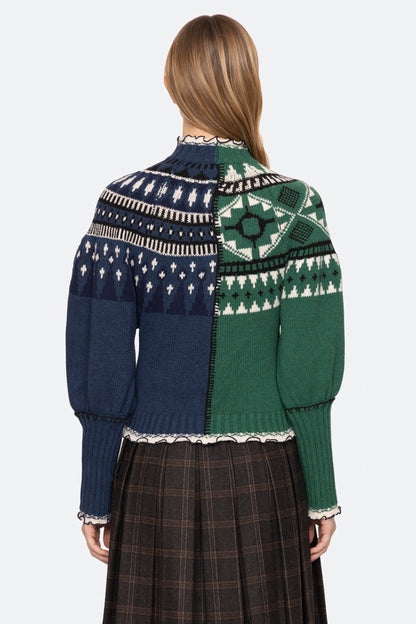 LINEA FAIR ISLE ZIP FRONT CARDIGAN (D2)