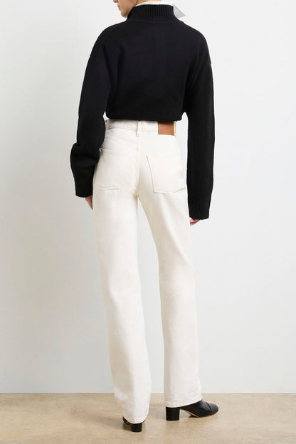 THE ROWE CROPPED HENLEY W/ MACAROON BUTTONS