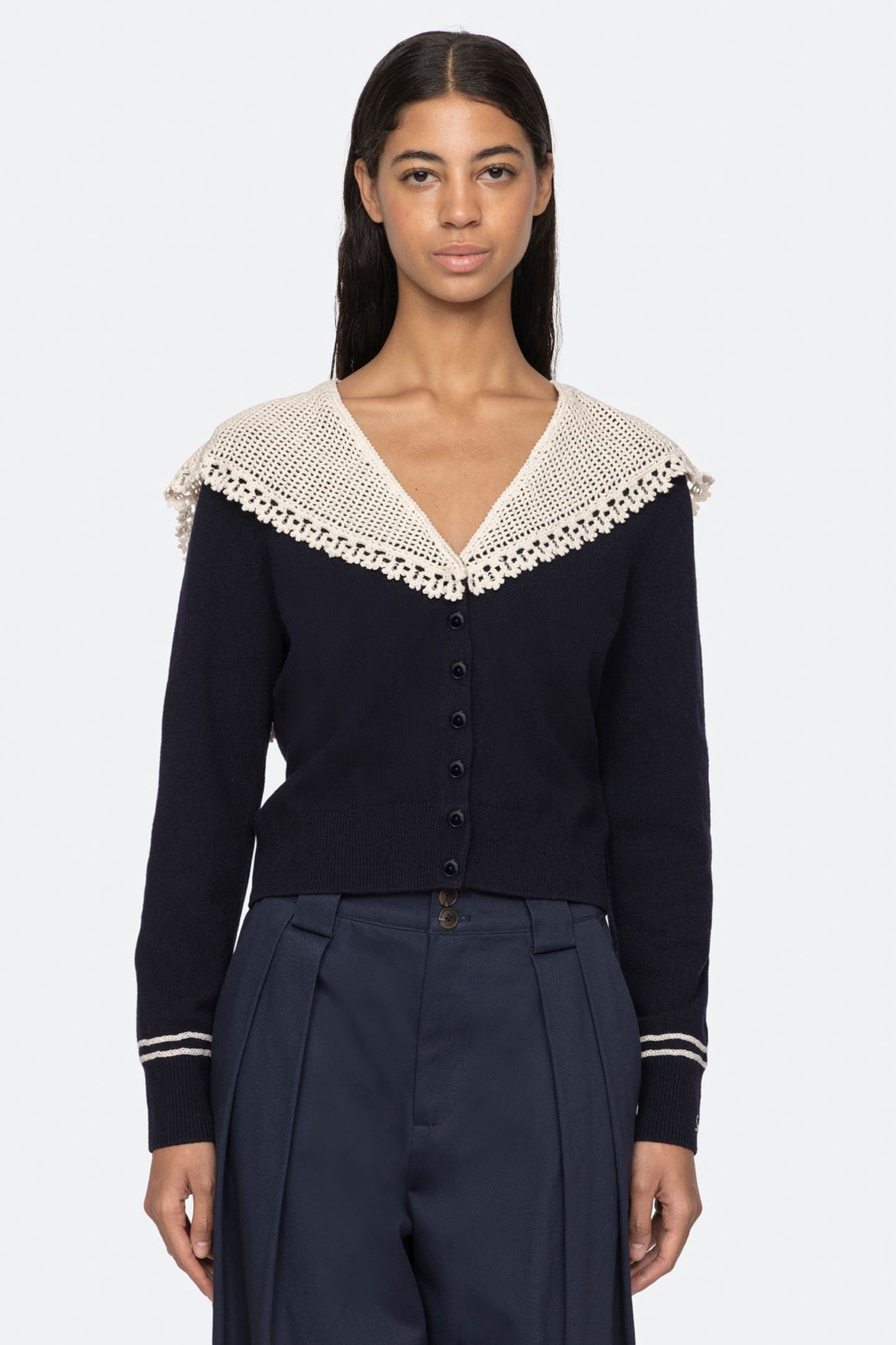 MARIE KNIT EMBROIDERY L/SLV CARDIGAN (D2)