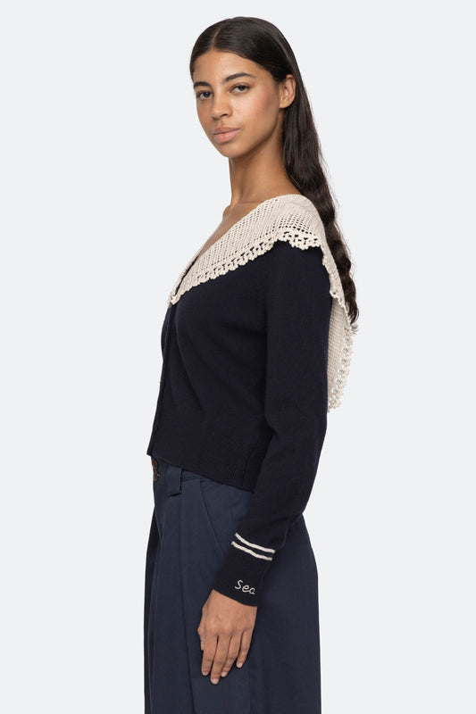 MARIE KNIT EMBROIDERY L/SLV CARDIGAN (D2)