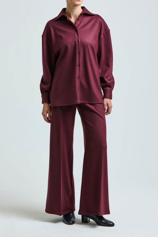 THE AMANDA TROUSERS WOOL AND CASHMERE BURGUNDY