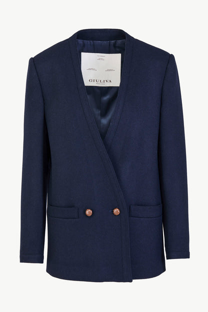 THE CHARLOTTE BLAZER WOOL NAVY BLUE