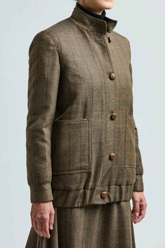 THE DIANA JACKET WOOL CHECK BROWN