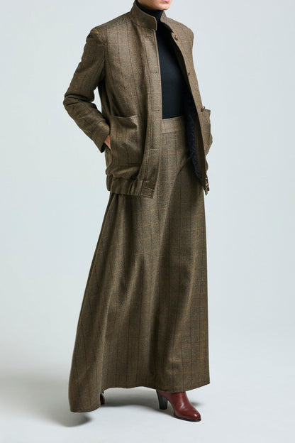 THE DIANA JACKET WOOL CHECK BROWN