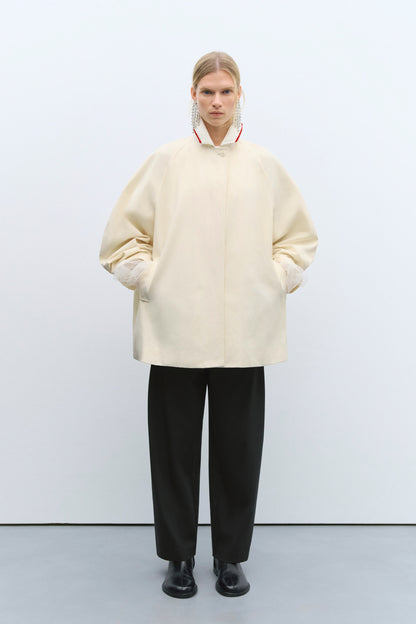 CROCHET COLLAR JACKET CREAM