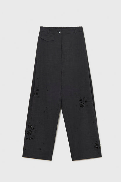 EMBELLISHED TAILORING PANTS GREY
