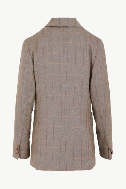 THE CETTINA BLAZER WOOL CHECK BROWN