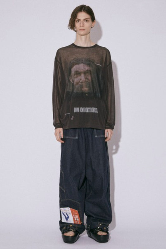 extinct hominin sheer jersey long T