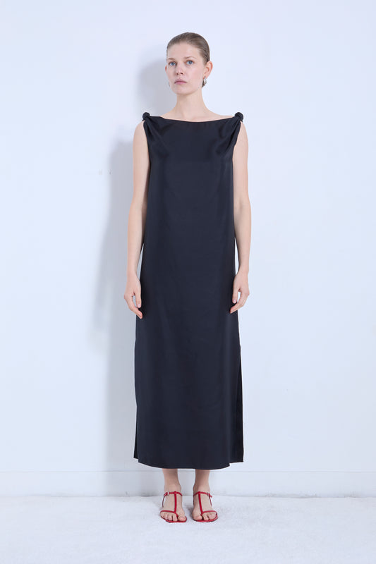 DRAPED SLEEVELESS DRESS