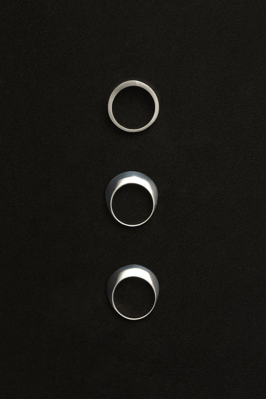 Disc and Dimple Ring, Set of Three