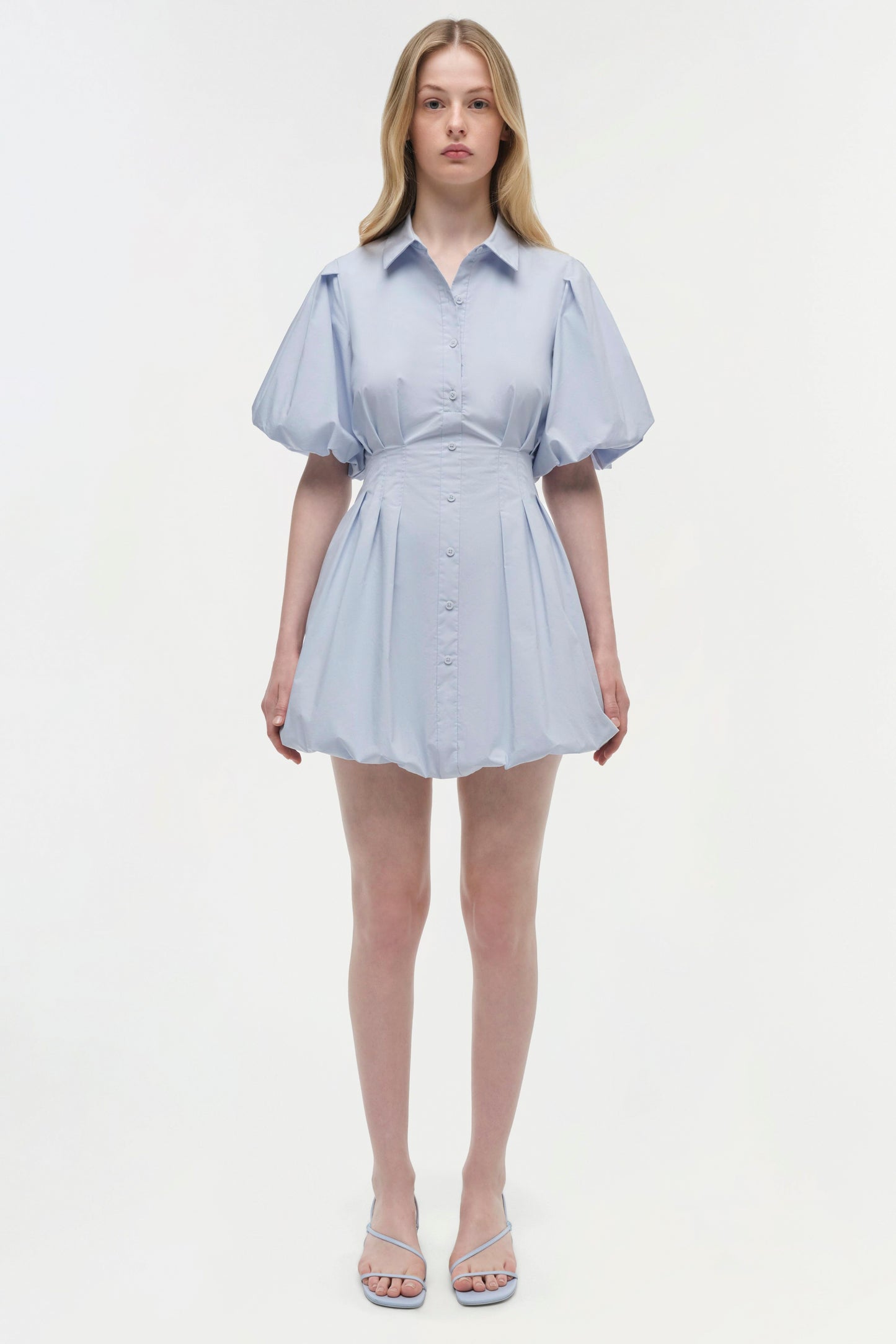 CLEO BALLOON PINTUCK MINI DRESS