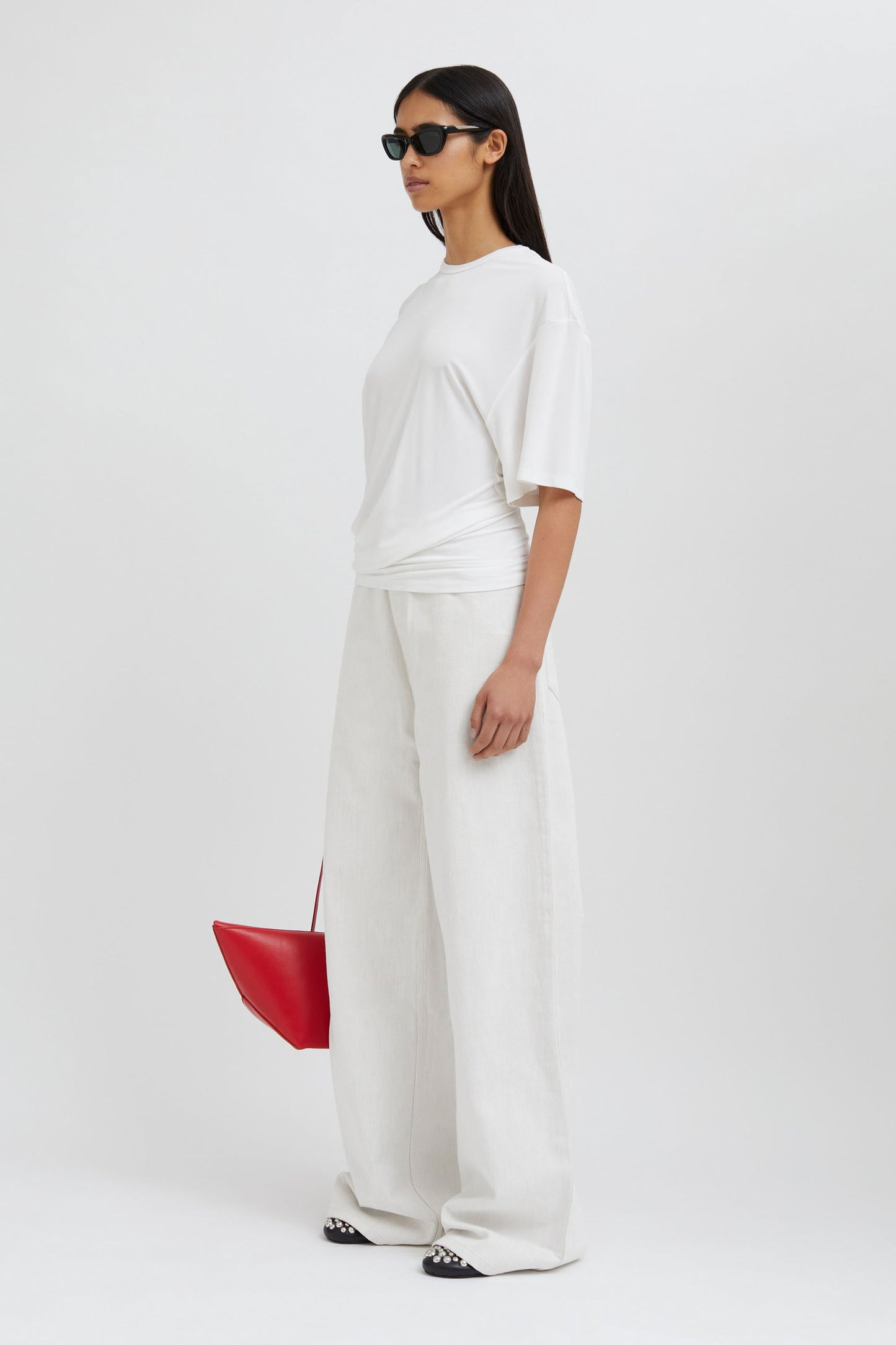 SIDE COWL WAIST TEE
