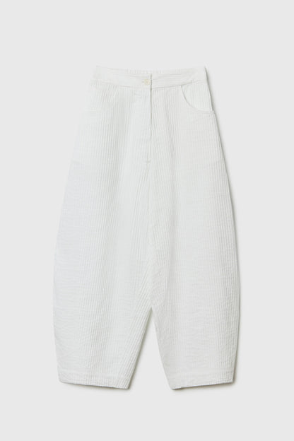 TUBULAR CURVED PANTS WHITE