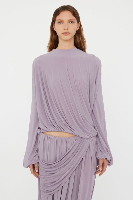 LOOPED DRAPE SWEATER TOP