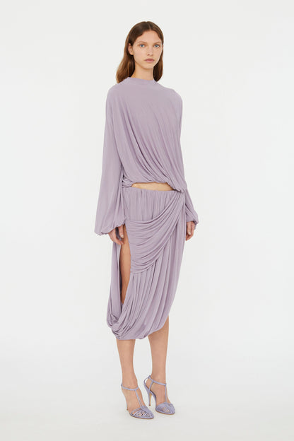 LOOPED DRAPE SWEATER TOP