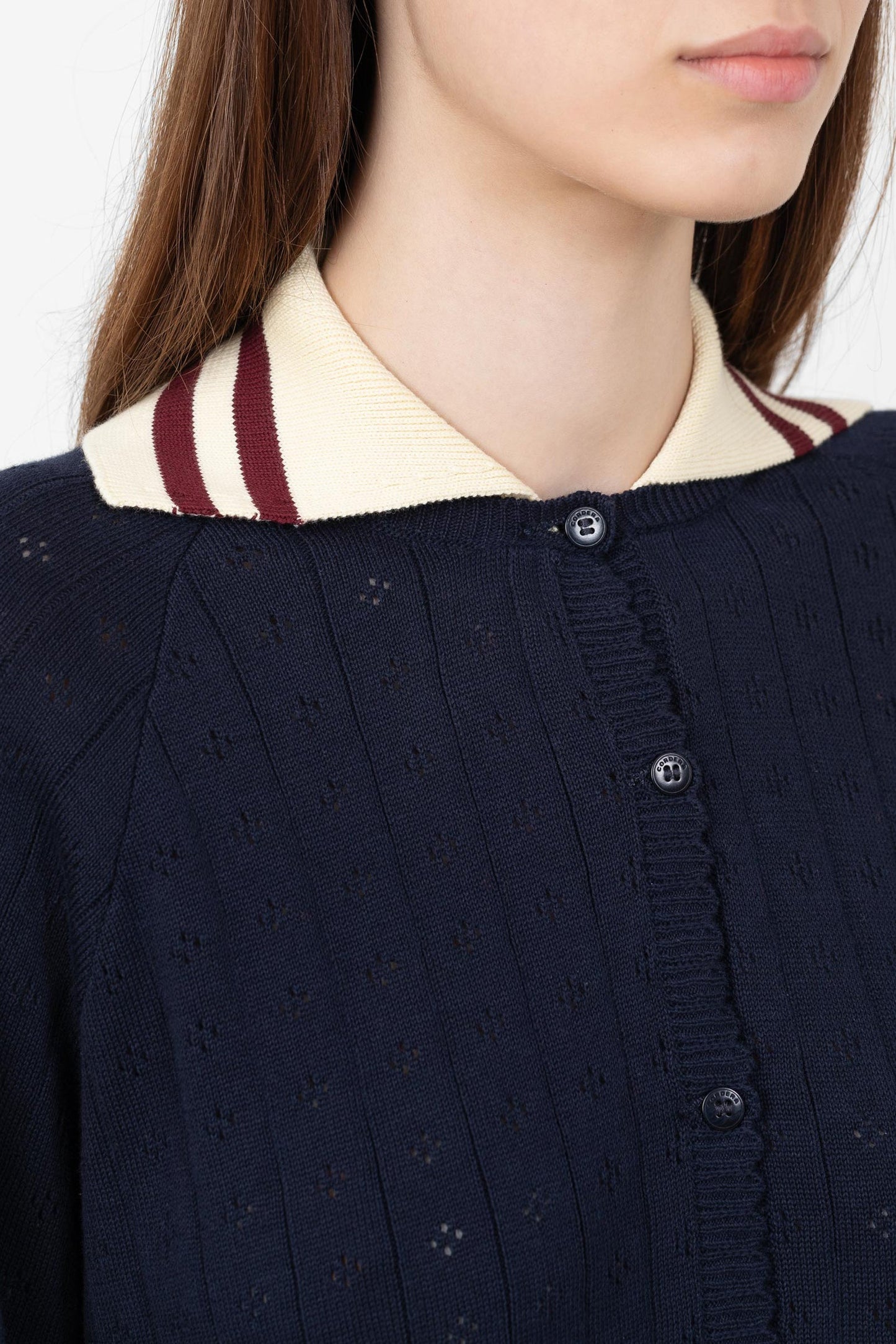 ORGANIC COTTON LONG SLEEVES POLO NAVY