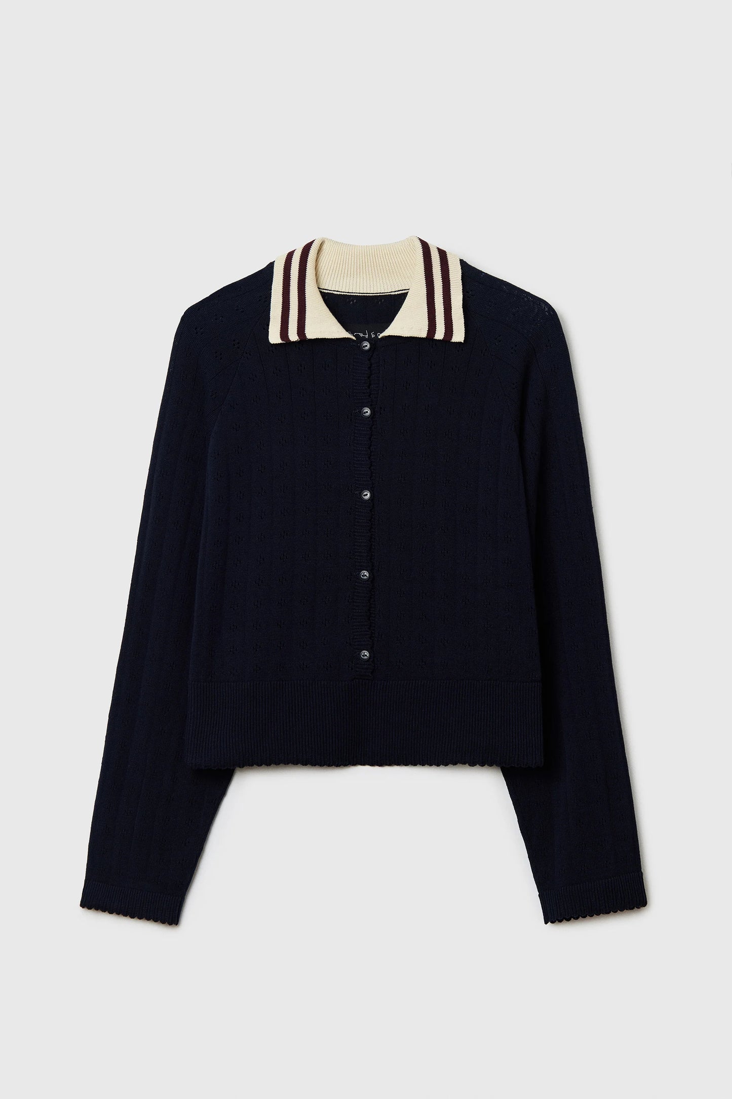 ORGANIC COTTON LONG SLEEVES POLO NAVY