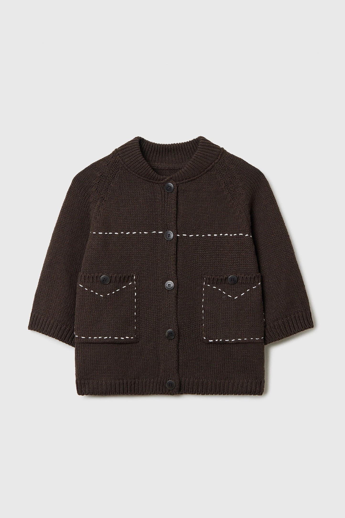 COTTON STITCHED TOP BROWN