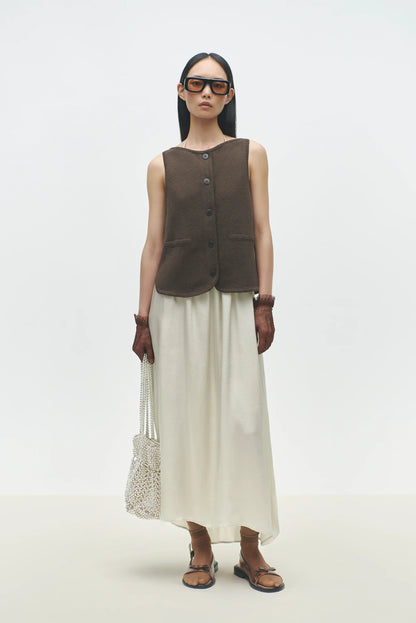 BOAT-NECK WAISTCOAT BROWN