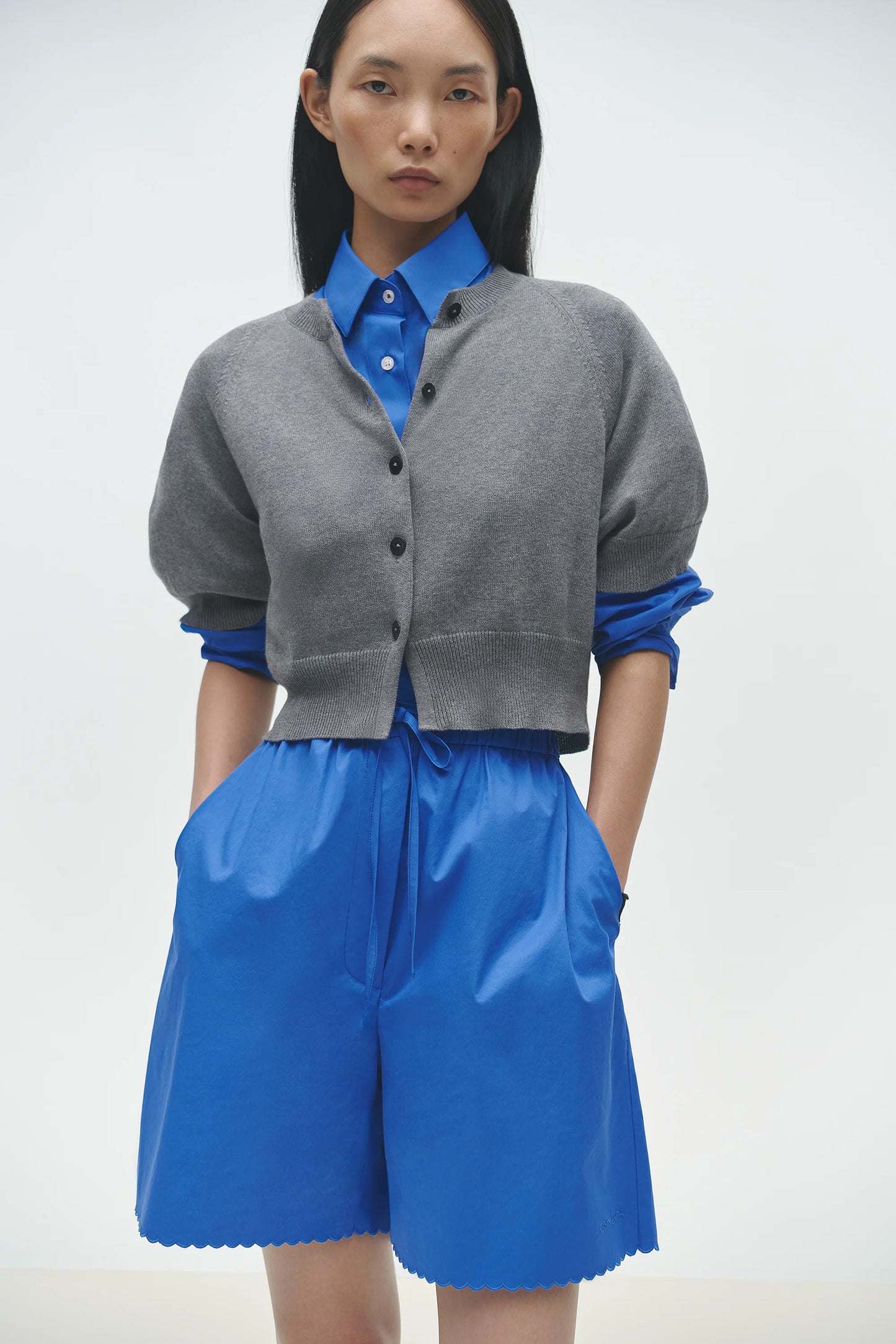 COTTON & CASHMERE TOP GREY