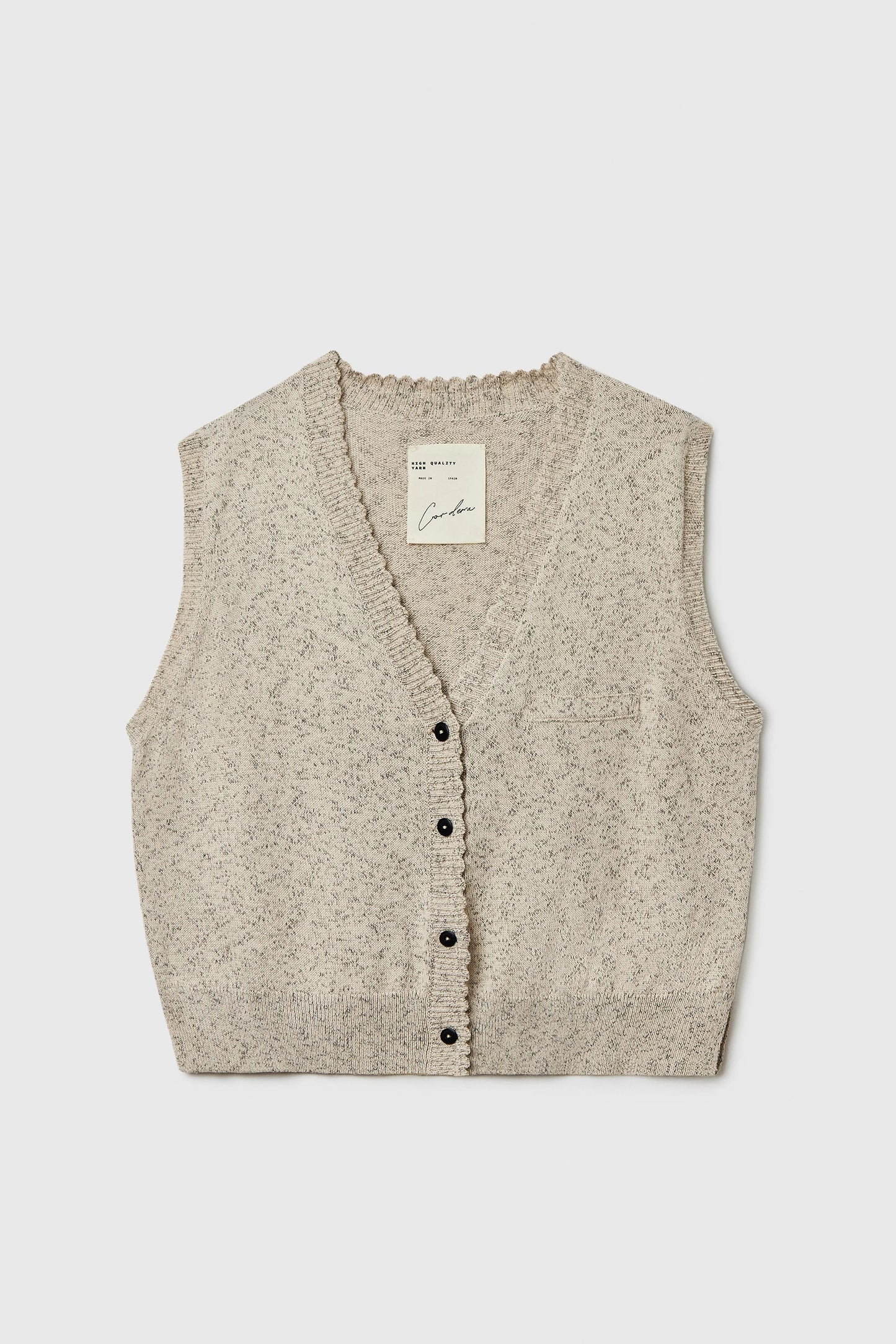 FLECKED COTTON WAISTCOAT NATURAL