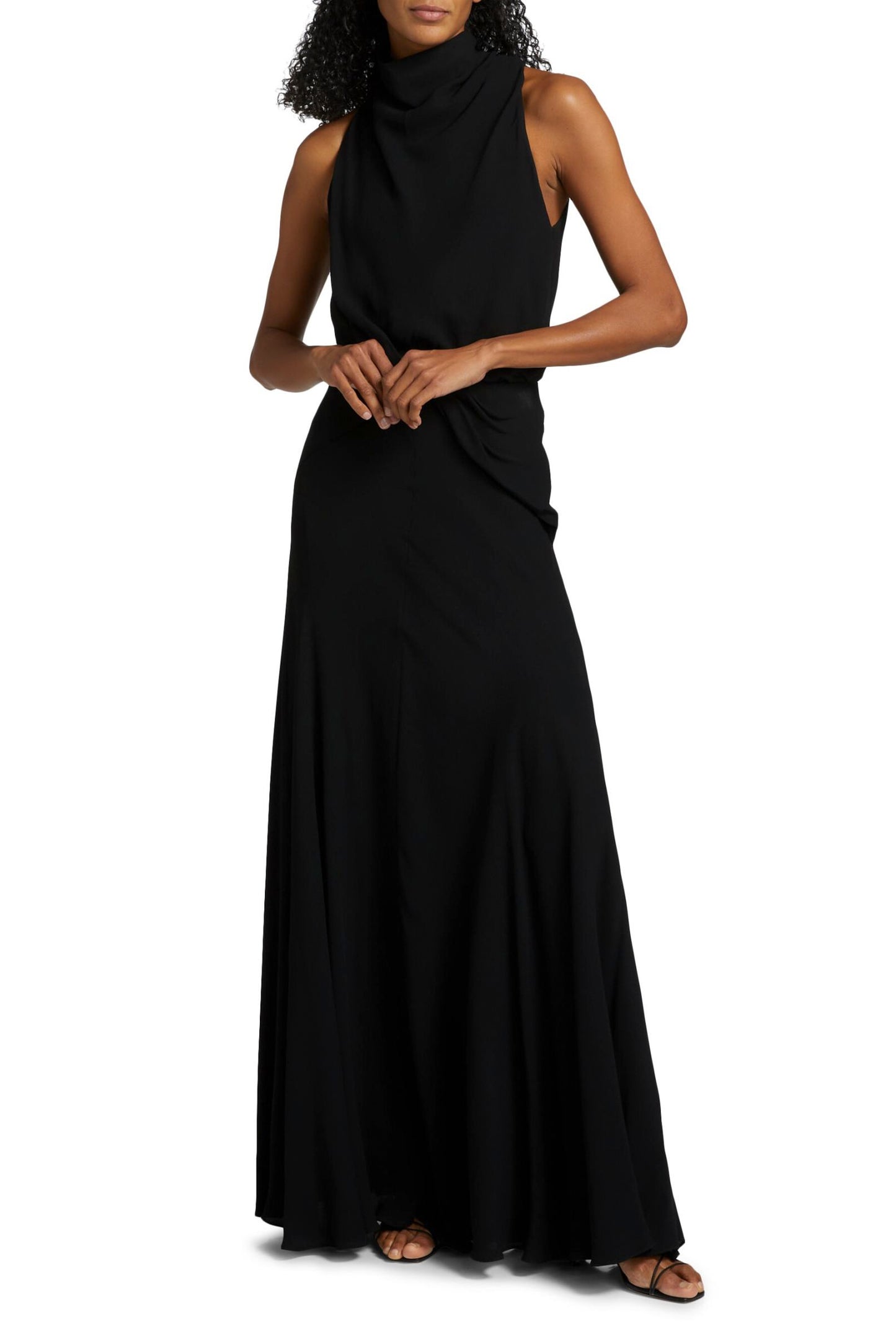THE VALERIE DRAPED NECKLINE DRESS WITH FULL SKIRT