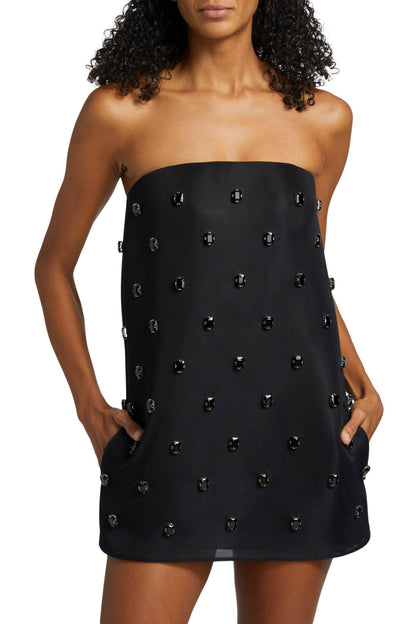 THE TILLY EMBROIDERED STRAPLESS MINI DRESS