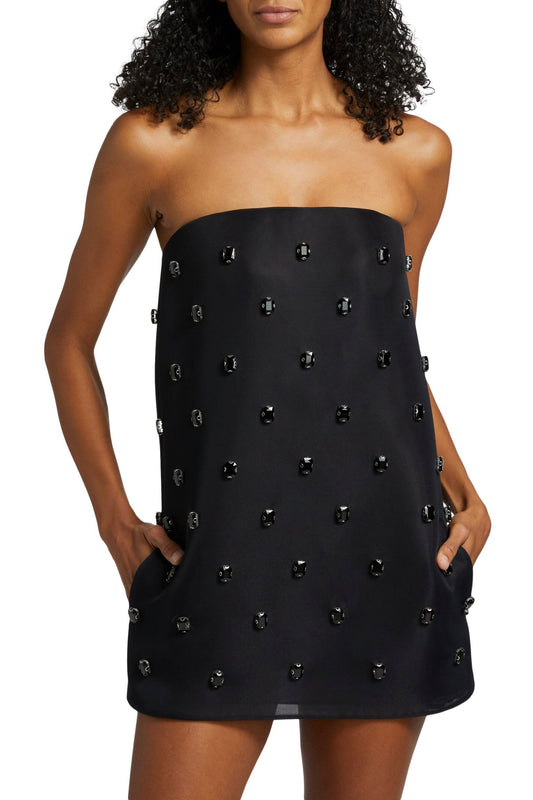 THE TILLY EMBROIDERED STRAPLESS MINI DRESS