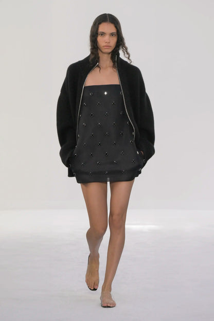 THE TILLY EMBROIDERED STRAPLESS MINI DRESS