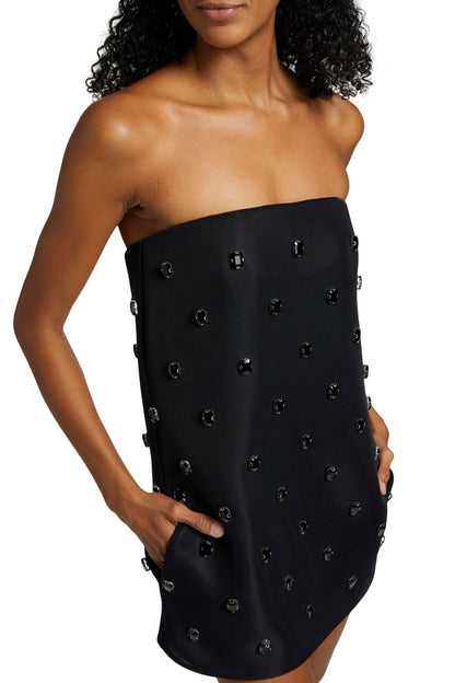 THE TILLY EMBROIDERED STRAPLESS MINI DRESS