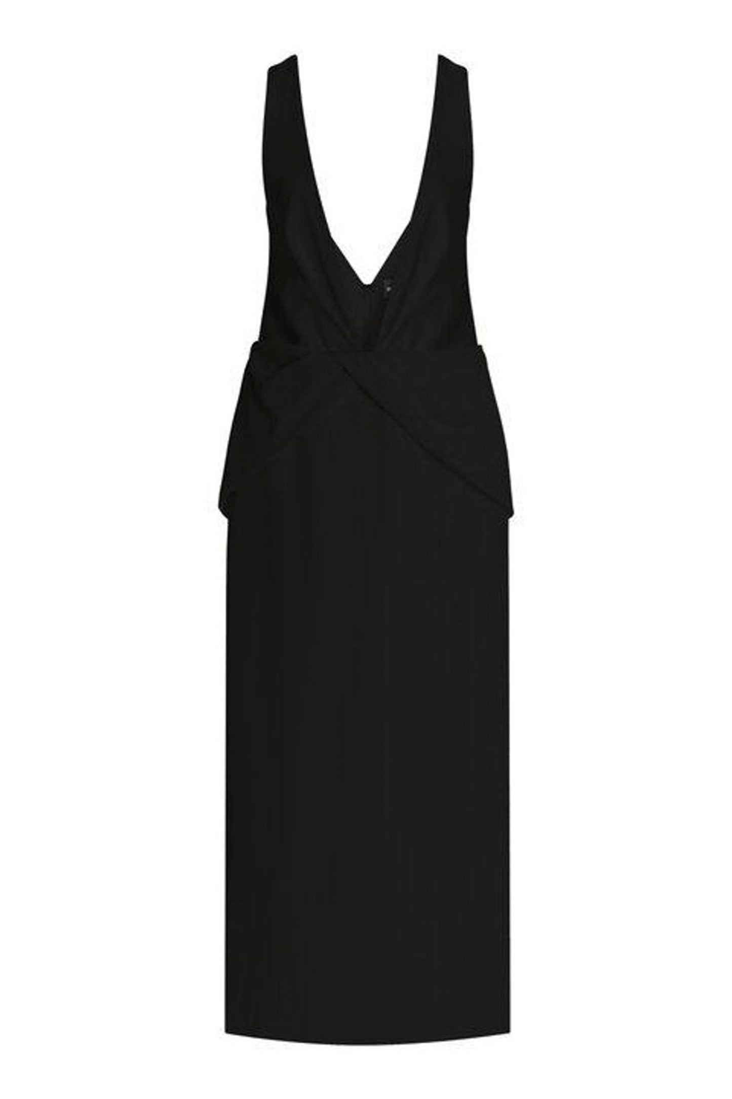 THE SANTHA DEEP V SLVLS DRESS W/ TWIST DRAPED WAIS