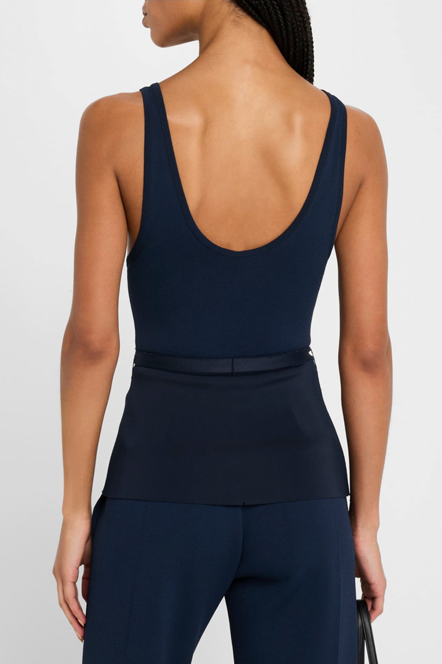 THE JULIA SCOOP NECK KNIT TANK W/ TURNLOCK BELT