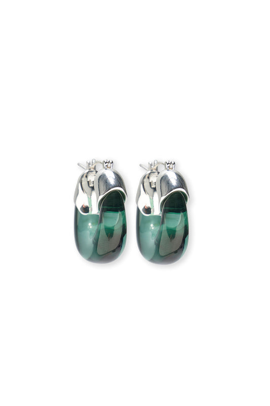 MINI ORGANIC HOOPS IN SILVER FOREST