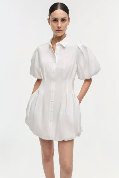 CLEO BALLOON PINTUCK MINI DRESS