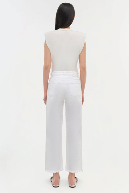 ESTELLE CLEAN STRETCH JERSEY WRAP FRONT CROP T SHIRT