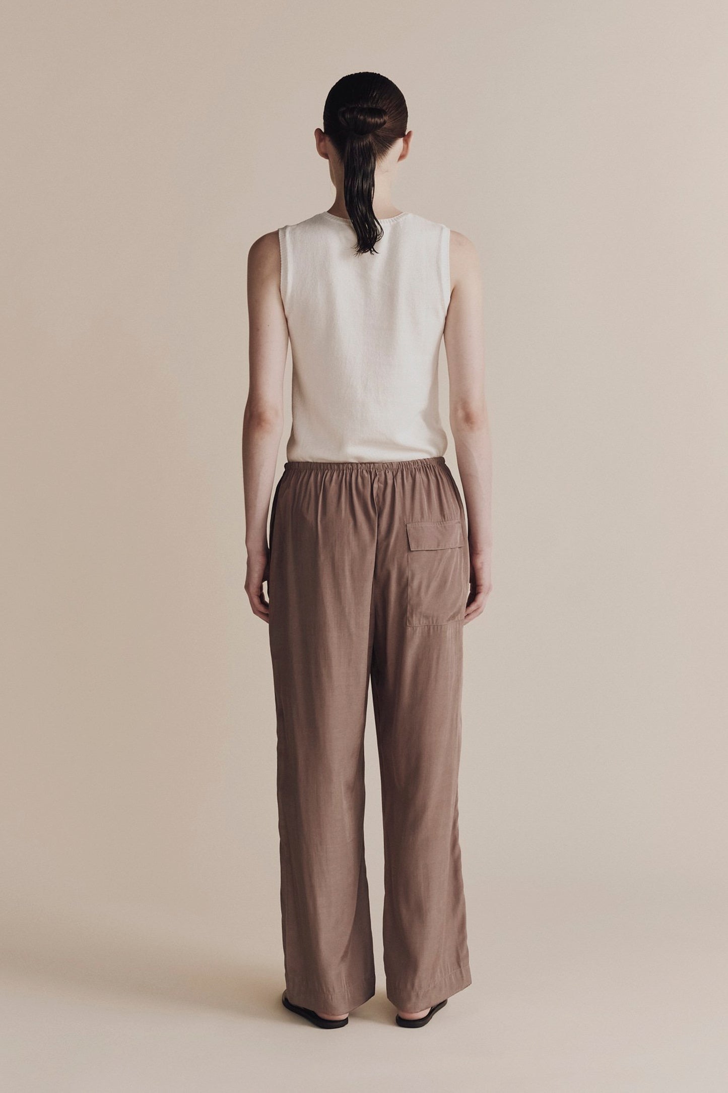 DRAWSTRING WIDE LEG PANTS