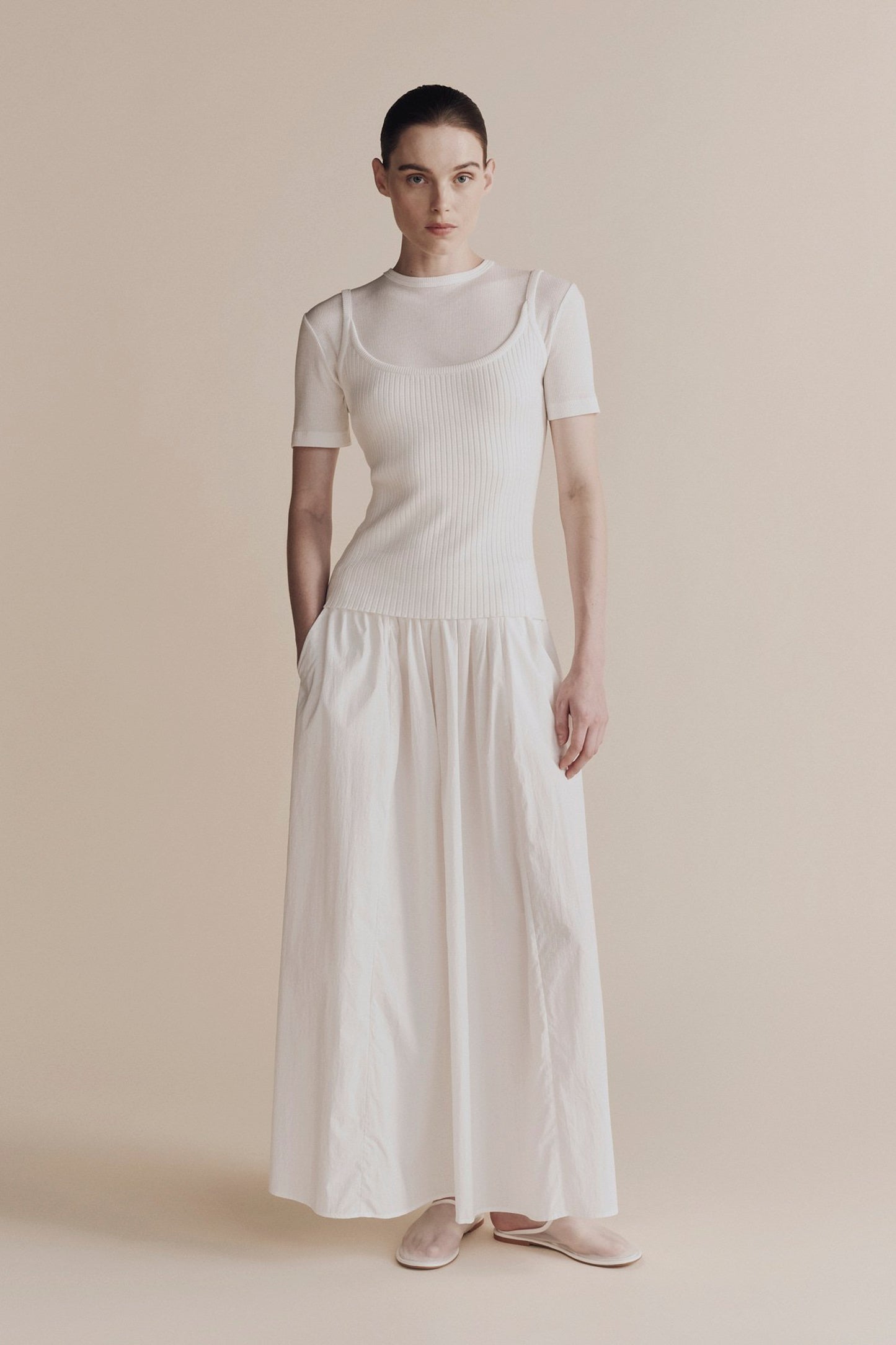 GATHERED MAXI SKIRT