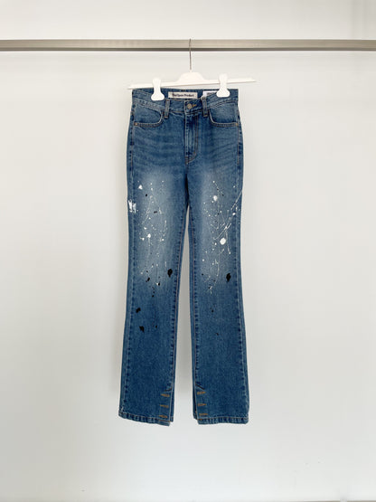 PAINT DROP SIDE BUTTON SKINNY JEANS